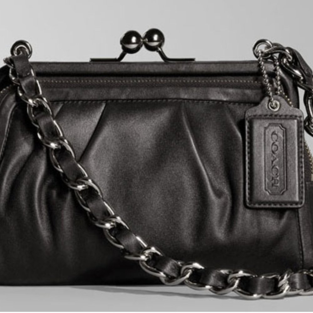 Coach "Parker" Bag.  Kisslock Center Closure w/ Double Side Zips